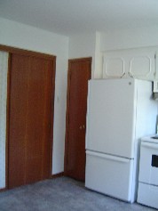 Pocket doors seperate the kitchen from the living & dining rooms 