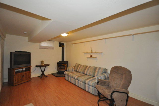 Lower Level Recreation Room with Fireplace