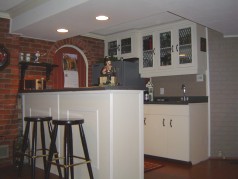 Lots of room for the whole family this Christmas season to enjoy your updated wet bar & family room 