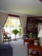 Large bright sunny bay window in the living room 